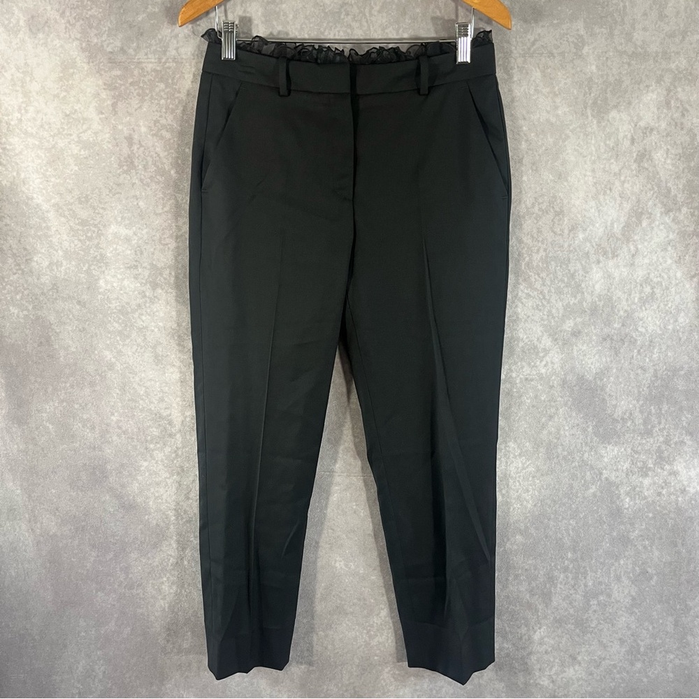 The Kooples Dress Pants Womens 6 / EU 36 Black Lace Ruffle Mid Rise **See Desc**